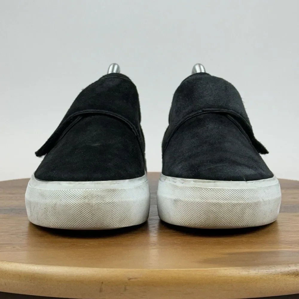 Womens Vince Cage Black Suede Casual Slip On Platform Sneakers Shoes‎ Size 9 M